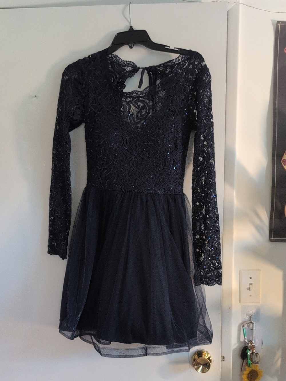 Navy Lace & Tulle Party Dress